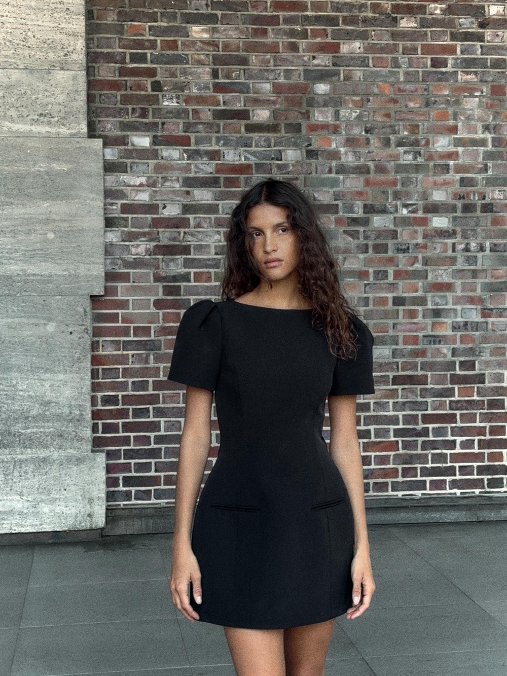 Zara Black Short Sleeve Mini Dress